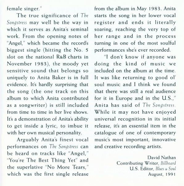 Anita Baker : The Songstress (CD, Album, RE, RM)