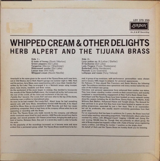 Herb Alpert & The Tijuana Brass : Whipped Cream & Other Delights (LP, Album)