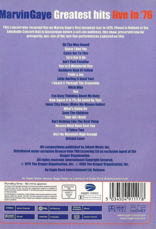 Marvin Gaye : Greatest Hits Live In '76 (DVD-V, PAL)