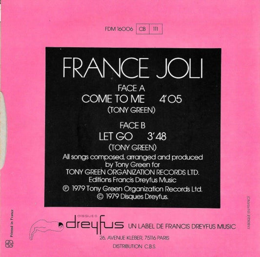 France Joli : Come To Me (7", Single)