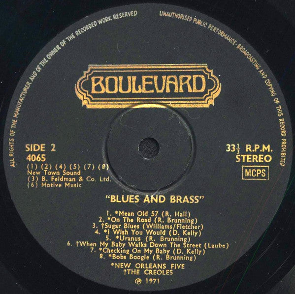 The Creoles, New Orleans Five : Blues N' Bras (LP, Album)