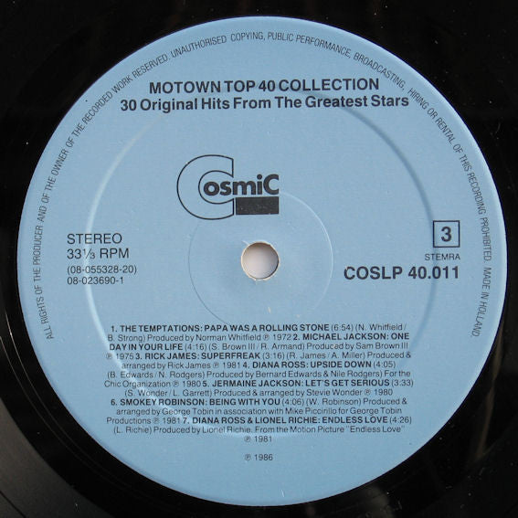 Various : Motown Top 40 Collection (30 Original Hits From The Greatest Stars) (2xLP, Comp, Gat)