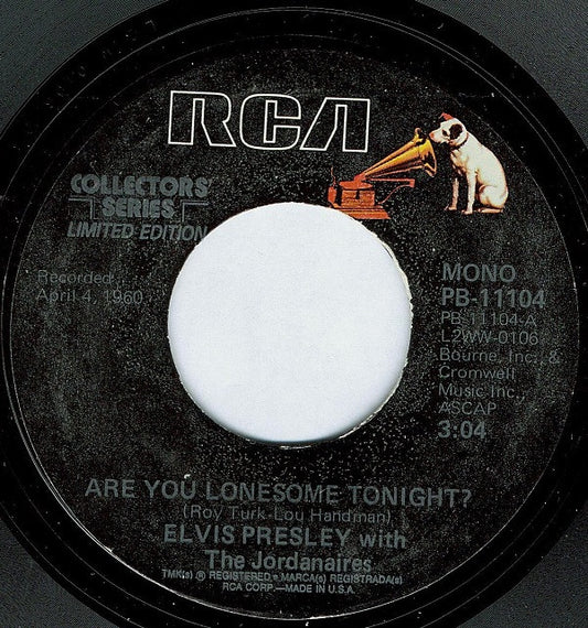Elvis Presley : Are You Lonesome Tonight? (7", Single, Mono, Ltd, RE, Styrene, Ter)