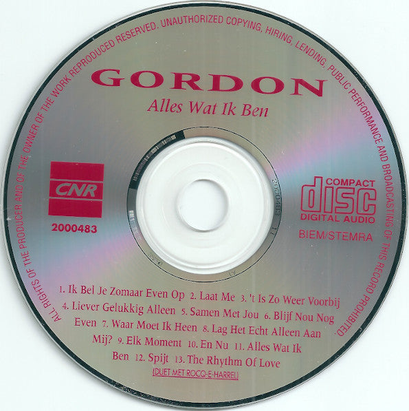 Gordon (3) : Alles Wat Ik Ben (CD, Album)