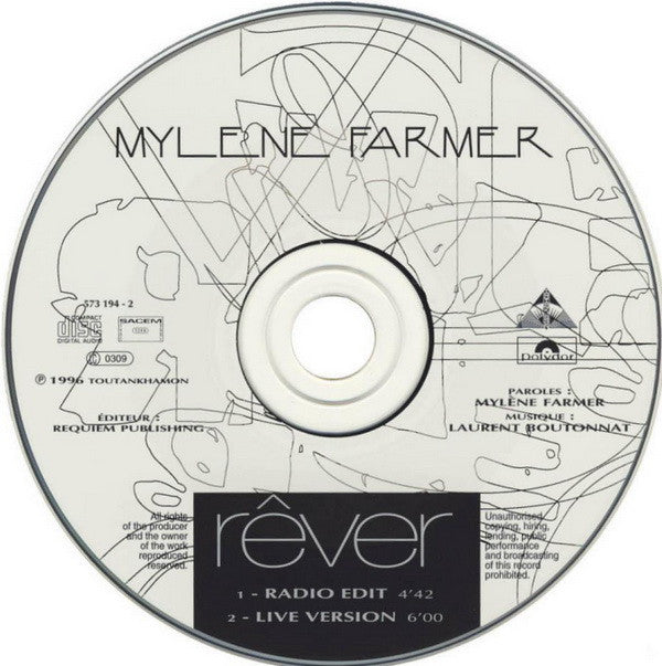 Mylène Farmer : Rêver (CD, Single)