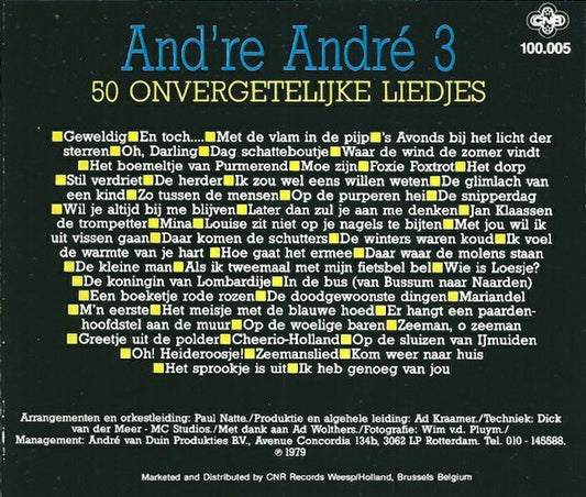 André van Duin : And're André 3 - 50 Onvergetelijke Liedjes (CD, Album, RP)
