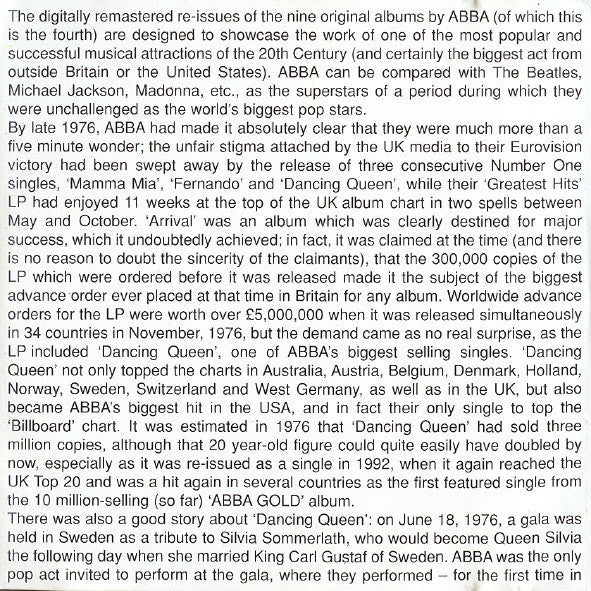 ABBA : Arrival (CD, Album, RE, RM, PMD)