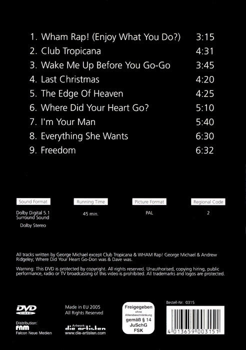 Wham! : Greatest Hits (Live) (DVD-V, MP, Unofficial, Multichannel, PAL)
