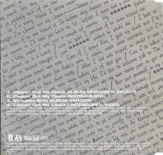 Eminem : Cleanin' Out My Closet (CD, Single, Enh)