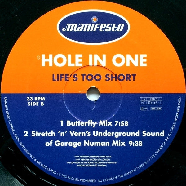 Hole In One : Life's Too Short (12")
