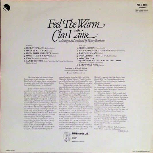 Cleo Laine : Feel The Warm With Cleo Laine (LP, Album, RE)