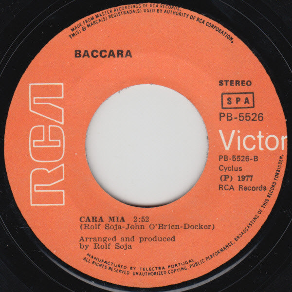 Baccara : Yes Sir, I Can Boogie / Cara Mia (7", Single)