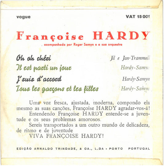 Françoise Hardy : J'Suis D'Accord / Tous Les Garçons Et Les Filles (7", EP)