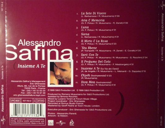 Alessandro Safina : Insieme A Te (CD, Album)