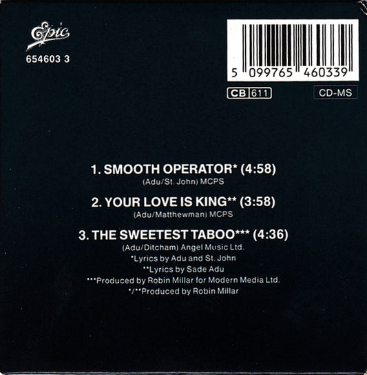 Sade : Smooth Operator / Your Love Is King / The Sweetest Taboo (CD, Mini, Maxi)