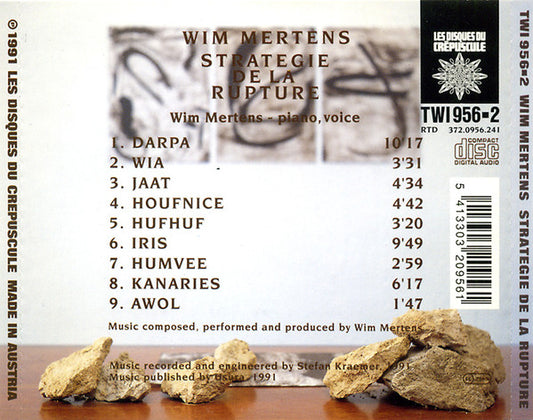 Wim Mertens : Strategie De La Rupture (CD, Album, RE)
