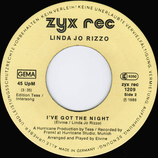 Linda Jo Rizzo : You're My First, You're My Last (7", Single)