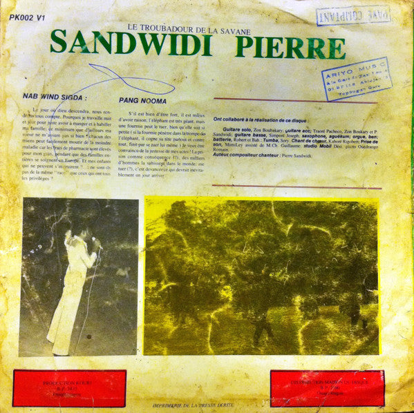 Sandwidi Pierre : Le Troubadour De La Savane (LP)
