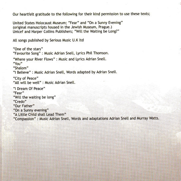 Adrian Snell : I Dream Of Peace (CD, Album)