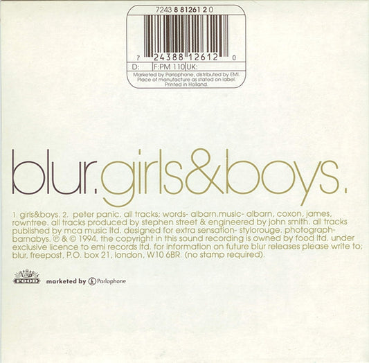 Blur : Girls & Boys (CD, Single)