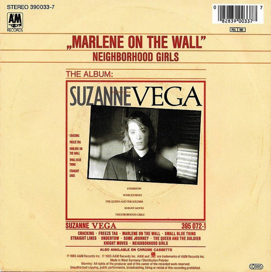 Suzanne Vega : Marlene On The Wall (7", Single)
