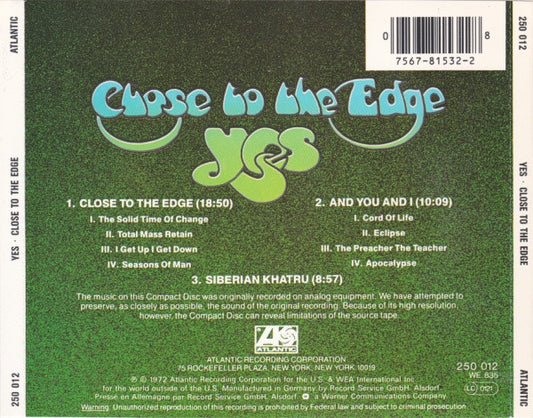 Yes : Close To The Edge (CD, Album, RE)