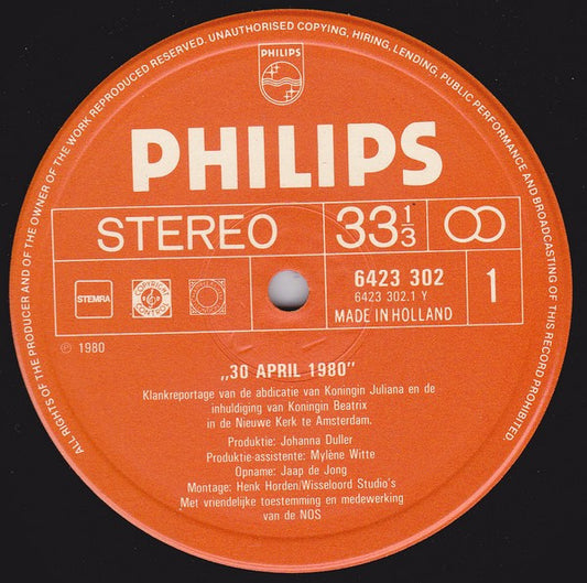 No Artist : 30 April 1980 (LP)