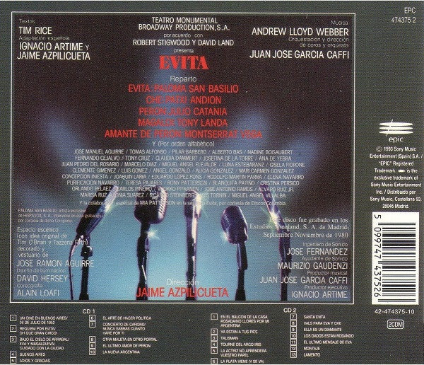 Various : Evita (Version Original En Español) (2xCD, Album, RE)