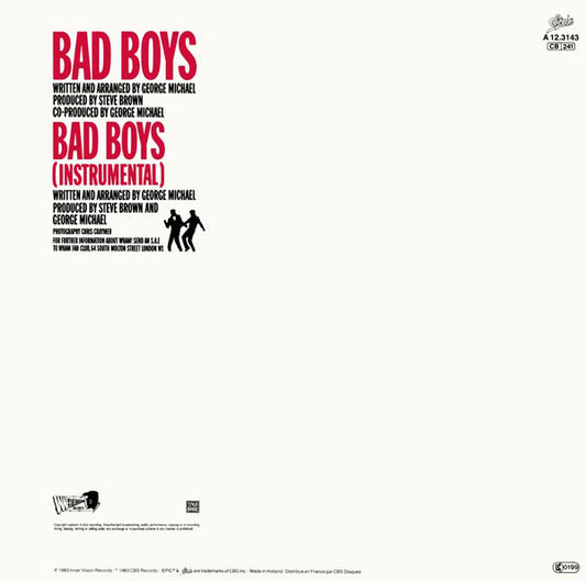 Wham! : Bad Boys (12", Maxi)