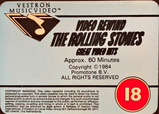 The Rolling Stones : Video Rewind - Great Video Hits (VHS, PAL)