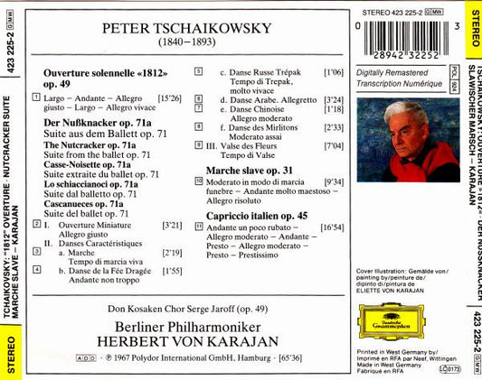Pyotr Ilyich Tchaikovsky : Herbert von Karajan, Berliner Philharmoniker : Ouverture Solennelle »1812« · Nußknacker-Suite · Slawischer Marsch · Capriccio Italien (CD, Comp, RM)