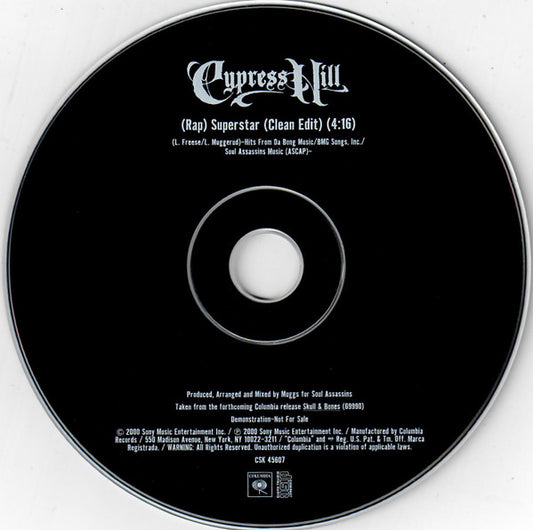 Cypress Hill : (Rap) Superstar (CD, Single, Promo)