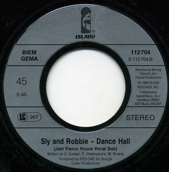 Sly & Robbie : Dance Hall (7", Single)