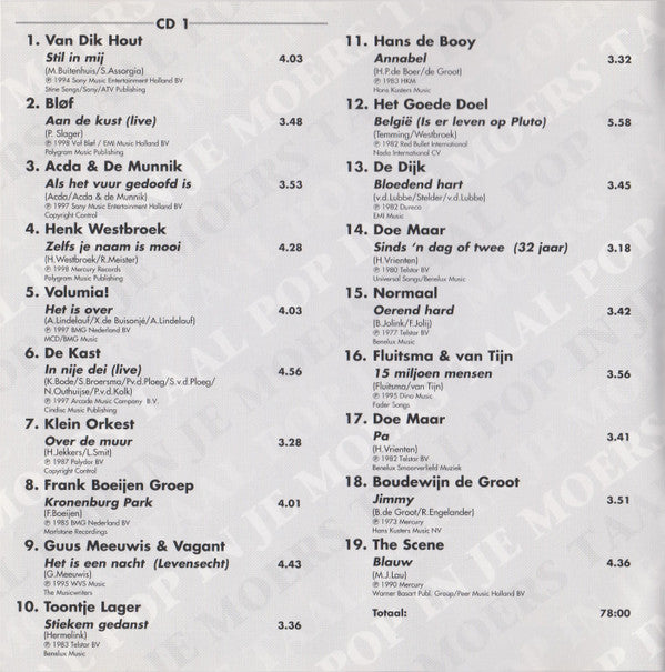 Various : Pop In Je Moerstaal (Club Editie) (2xCD, Comp)
