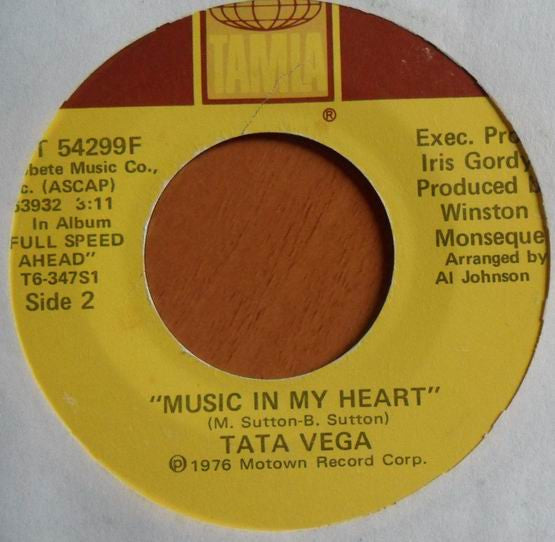 Tata Vega : I Just Keep Thinking About You Baby / Music In My Heart (7")
