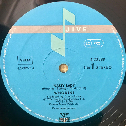 Whodini : Nasty Lady (12", Maxi)