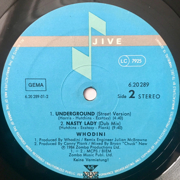 Whodini : Nasty Lady (12", Maxi)