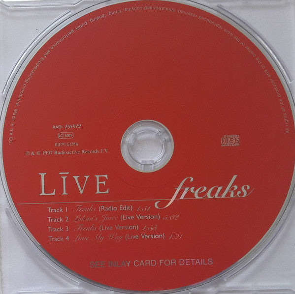 Live : Freaks (CD, Single)