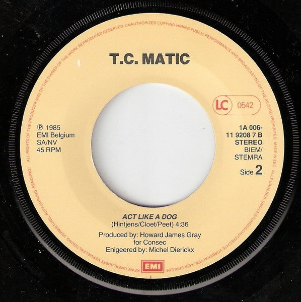 TC Matic : Elle Adore Le Noir Pour Sortir Le Soir (7", Single)