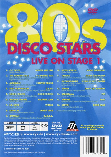 Various : 80s Disco Stars Live On Stage 1 (DVD, Comp, PAL)