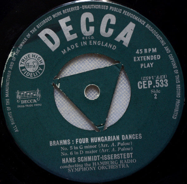 Hans Schmidt-Isserstedt : Four Hungarian Dances (7", EP)