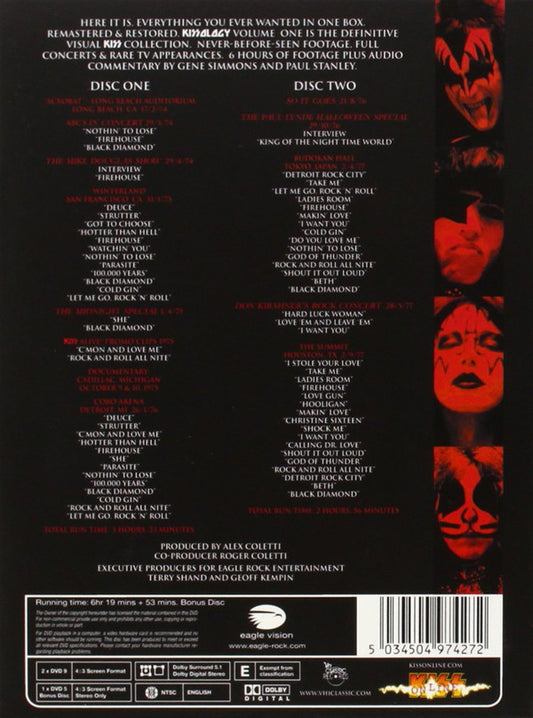 Kiss : Kissology: The Ultimate Kiss Collection Vol. 1 1974-1977 (2xDVD-V, Multichannel, NTSC + DVD-V, NTSC, Bon)