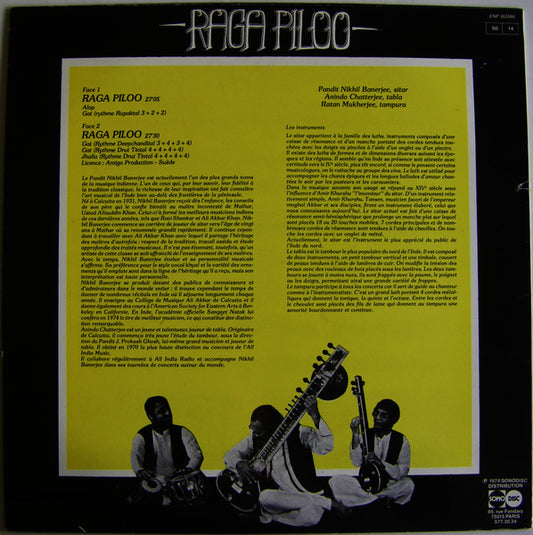 Nikhil Banerjee : Raga Piloo (LP, Album)
