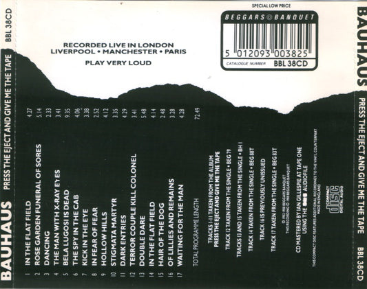Bauhaus : Press The Eject And Give Me The Tape (CD, Album, RE)