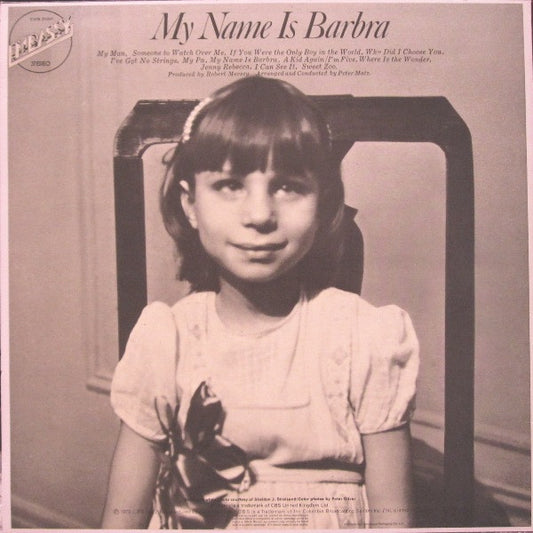 Barbra Streisand : My Name Is Barbra (LP, Album, RE)