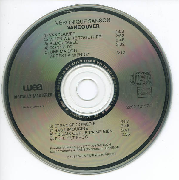 Véronique Sanson : Vancouver (CD, Album, RE)
