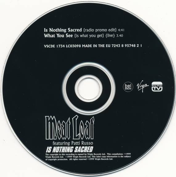Meat Loaf Featuring Patti Russo : Is Nothing Sacred (CD, Single)