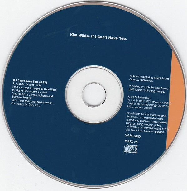 Kim Wilde : If I Can't Have You (CD, Single, Promo)