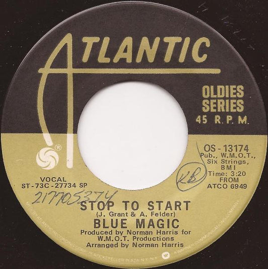 Blue Magic : Sideshow / Stop To Start (7", Single, RE, SRC)