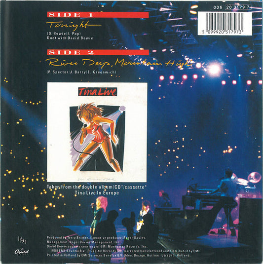 Tina Turner Duet With David Bowie : Tonight Live (7", Single)